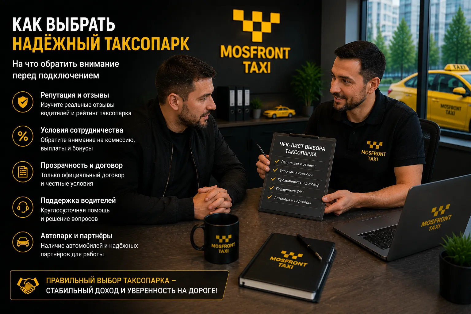 Как выбрать надёжный таксопарк для работы в Яндекс Такси