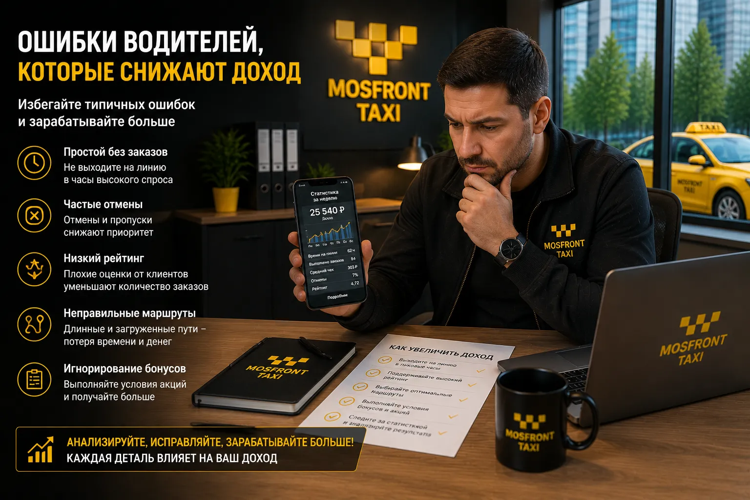 Ошибки водителей такси, которые снижают доход