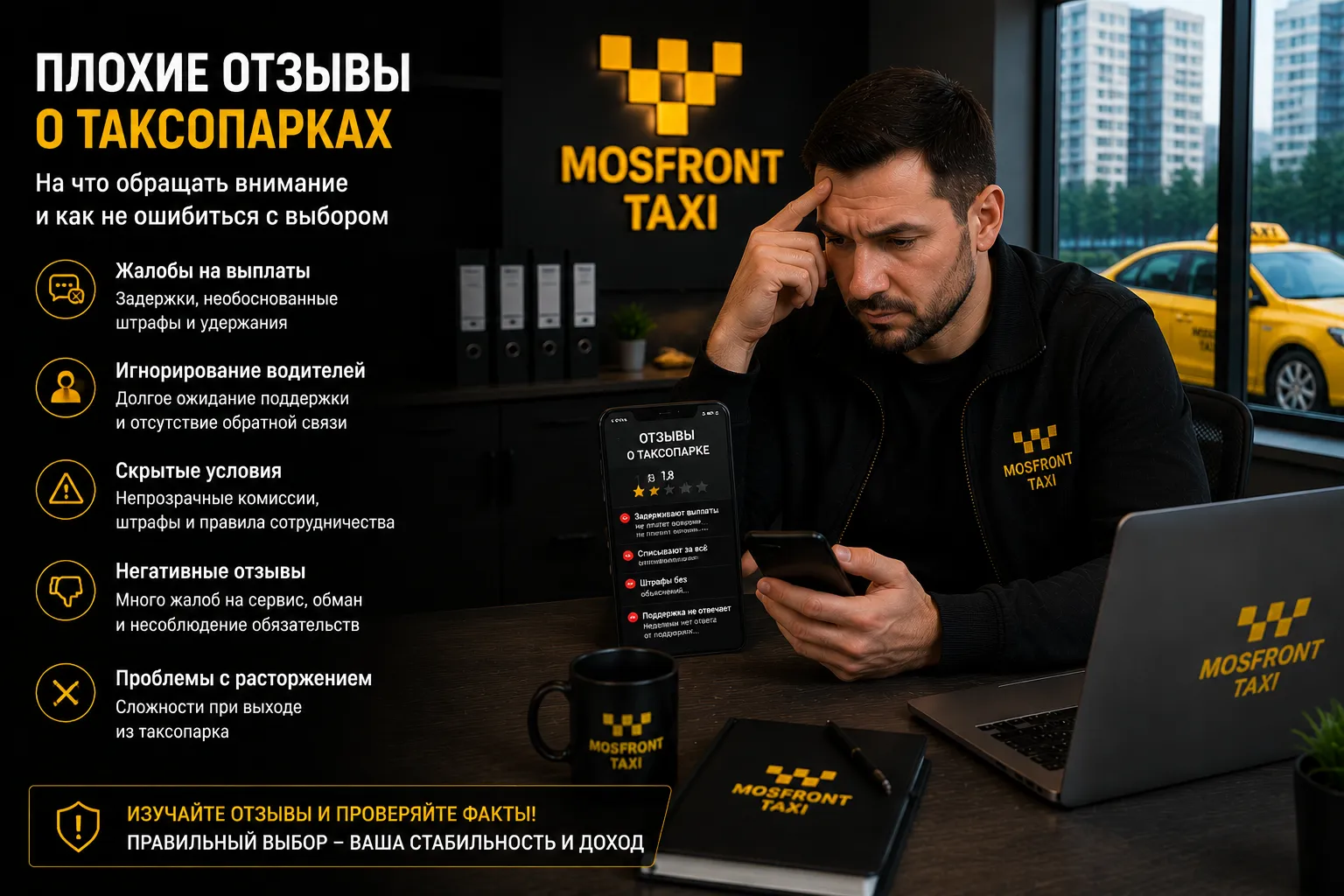 Почему у таксопарков бывают плохие отзывы: причины и как с ними работать